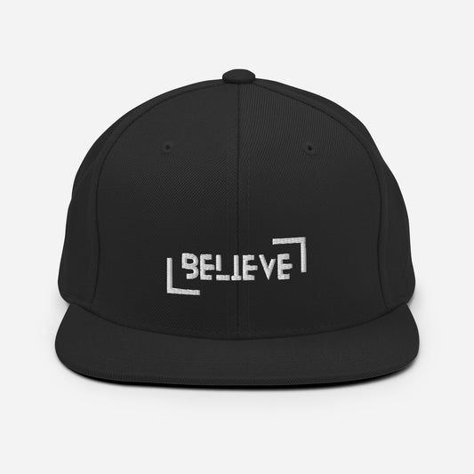 Embroidered Believe Snapback Hat